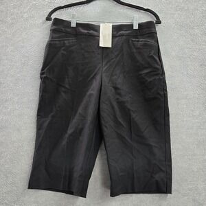 Chico's Women Shorts US 6 Black Slim Brigitte So Slimming Pockets 12" Inseam NWT